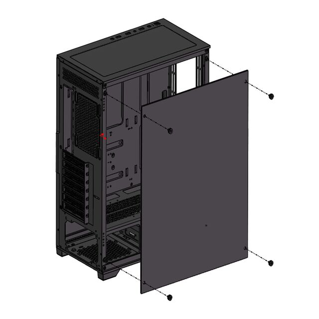 ATX Gaming PC Case,Tempered Glass Side, Dual HDD/SSD, Multi-Fan Support