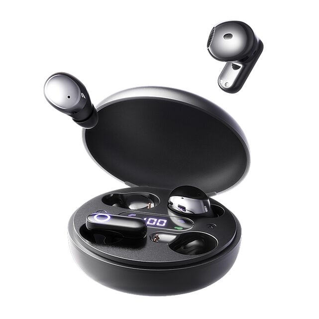 TWS Bluetooth 6.0 auricolari, 12mm driver, tempo di gioco di 4,5 ore, cassa di ricarica USB-C