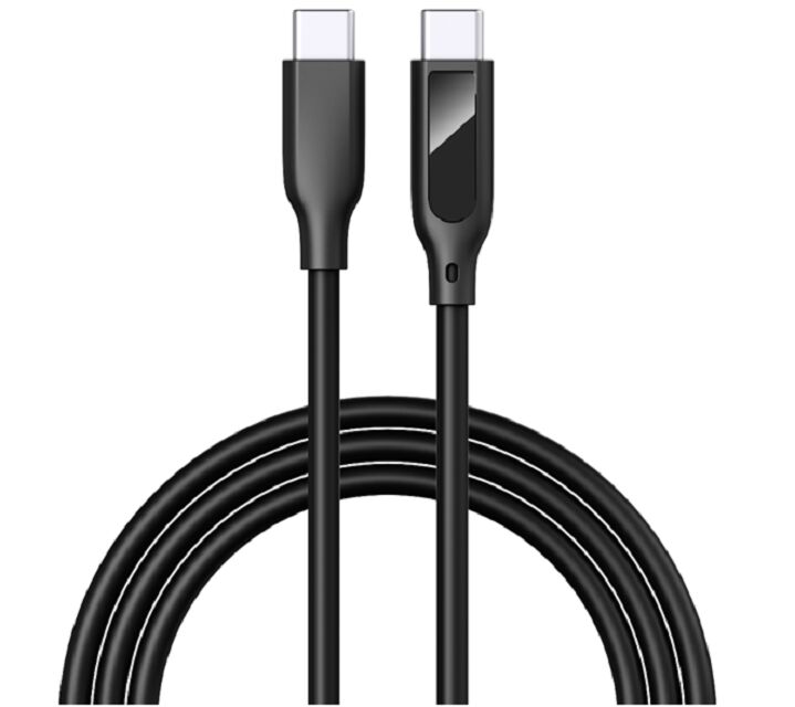 Display digitale cavo USB-C, carica rapida 5A, silicone, 1m, tensione/corrente in tempo reale