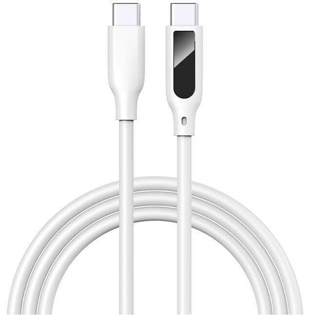 Display digitale cavo USB-C, carica rapida 5A, silicone, 1m, tensione/corrente in tempo reale
