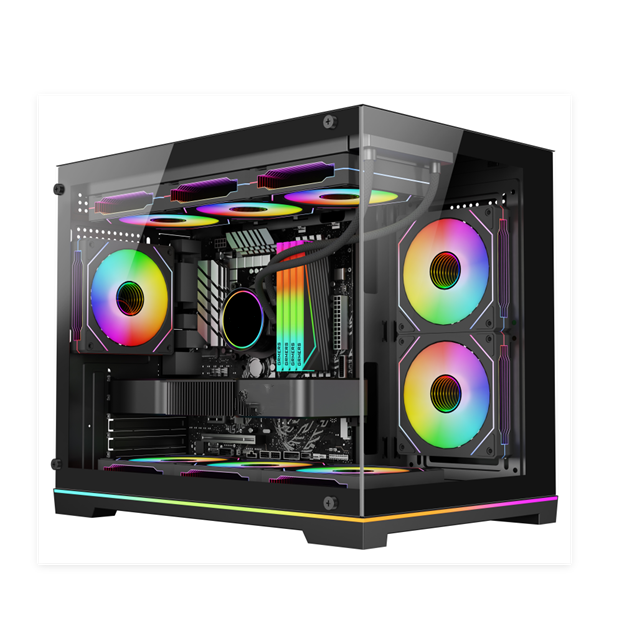 Cassa Full Tower ATX con vetro temperato, radiatore da 360 mm e supporto VGA a 5 slot