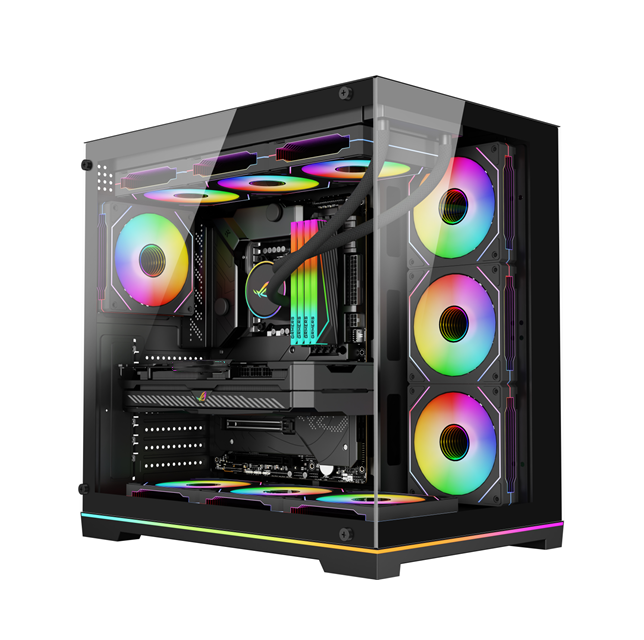 Case per PC ATX full-tower con vetro temperato, raffreddamento ad acqua da 360 mm e supporto VGA da 380 mm