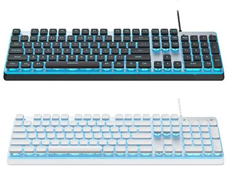 Tastiera retroilluminata tri-mode -wired/2.4G/Bluetooth, 104-key full size, USB
