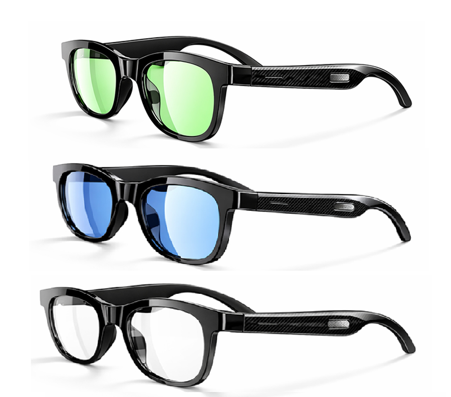 Bluetooth 5.4 Audio Occhiali da sole w/FM Tipo-C 6H Tempo di riproduzione 38,5g Leggerezza Multicolore