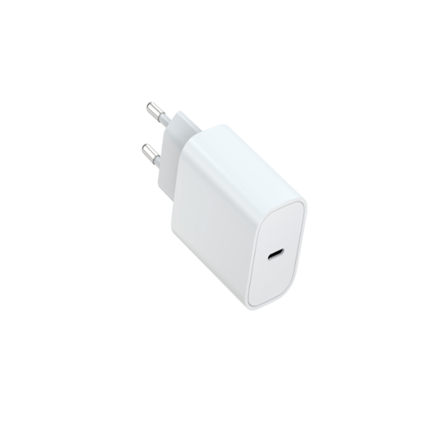 25W PD European Fast Charger Color Box, ingresso AC 100-240V, bianco