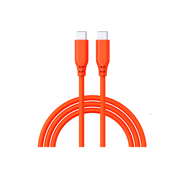 Cable di ricarica veloce USB-C a C da 100W in silicone, 5A/20V PD3.0 + 480Mbps sincronizzazione dati, cavo Soft-Touch da 1m (bianco/grigio/arancione)