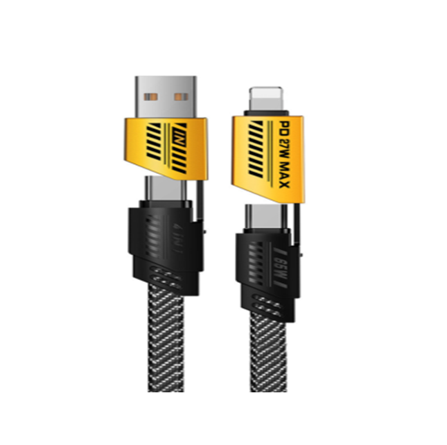 Cavo intrecciato in nylon con ricarica rapida PD 4-in-1, colore nero, confezione da 1M