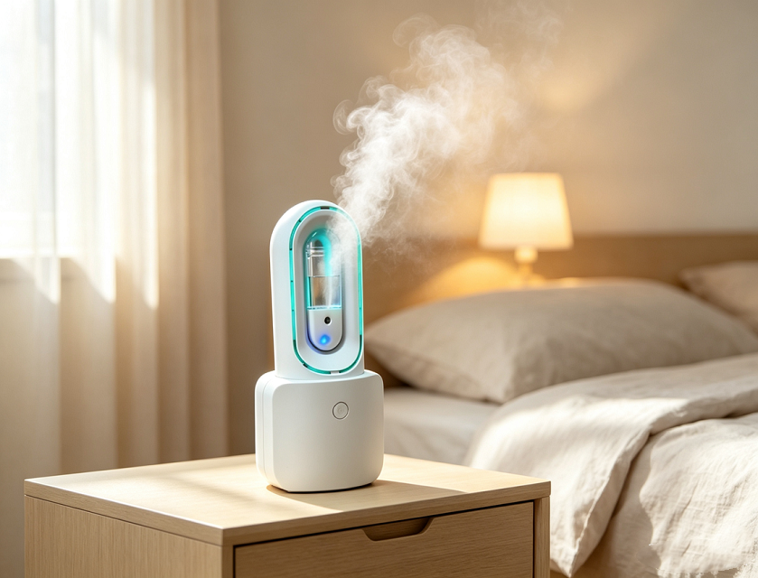 Ventilatore e umidificatore senza lama touch da 1600 mAh con luce calda a 6 colori