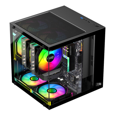 Cassa per PC MATX/ITX Supporta schede grafiche fino a 320 mm CPU raffreddatori fino a 165 mm 1 HDD 2 SSD 3 X 12CM Ventilatori per soldi