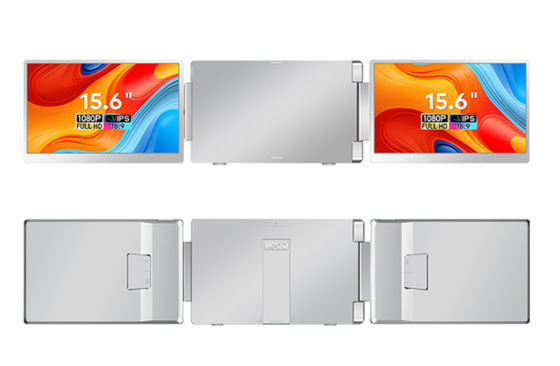 2 * 15,6 pollici Full View FHD Laptop Monitor 16/9 Aspect Ratio 1920 * 1080 IPS Risoluzione ad alta definizione Tipo-C 3.1 Interfaccia Supporto HDR Flip Screen